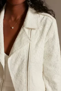 Ivory Lace Moto Jacket -Kelly Shop OW2176 IVORY DBSTU PROD9 197