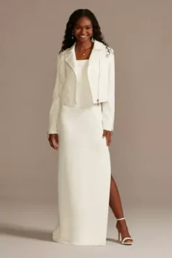 Ivory Lace Moto Jacket -Kelly Shop OW2176 IVORY DBSTU PROD9 250