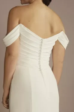 Recycled Crepe Swag Sleeve Wedding Dress -Kelly Shop RWG4076 SOFTWHITE DBSTU PROD3 142