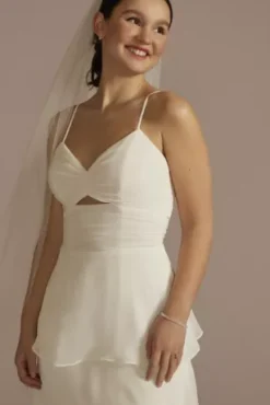 Recycled Chiffon Tiered Skirt Wedding Dress -Kelly Shop RWG4082 SOFTWHITE DBSTU PROD3 096