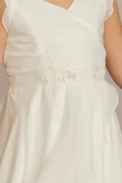 Floral Lace And Ribbon Rose Flower Girl Sash -Kelly Shop S1100 IVORY SASH OM PROD1 011