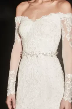 Crystal Floral Wired Sash -Kelly Shop S8148 MSILVER SASH OM PROD5 007