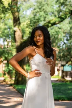 Scalloped V-Neck Corded Lace Bodice A-Line Dress -Kelly Shop SDWG0801 1 PDP Crop JUN23 1920x2880