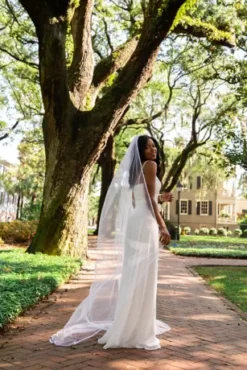 Scalloped V-Neck Corded Lace Bodice A-Line Dress -Kelly Shop SDWG0801 2 PDP Crop JUN23 1920x2880