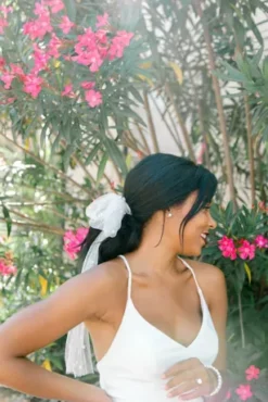 Ruched Skinny Strap Dress With Lace Slit -Kelly Shop SDWG0815 3 PDP Crop JUN23 1920x2880