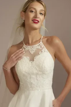 Embellished Halter Neck A-Line Wedding Dress -Kelly Shop SDWG1156 SOFTWHITE DBSTU PROD4 079