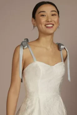 Short Jacquard A-Line Dress With Removable Straps -Kelly Shop SDWG1177 SOFTWHITE DBSTU PROD3 106