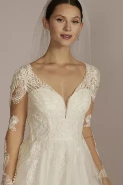 Plunging Open Back Tulle Wedding Dress -Kelly Shop SLCWG901 IVORY OLEG PROD2 226