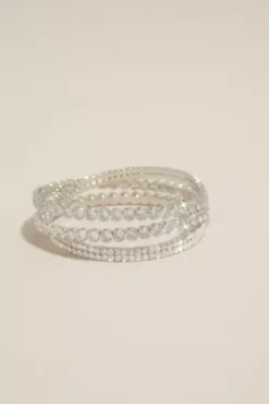 Multi-Strand Rhinestone Cuff Bracelet