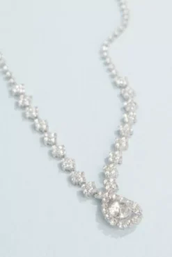 Crystal Teardrop Necklace And Earring Set -Kelly Shop SP23S482562NE002 MSILVER JWLY PROD11 22