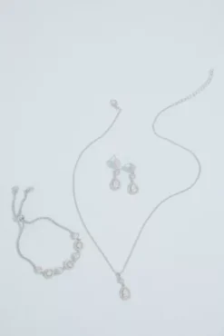 Teardrop Cubic Zirconia Three-Piece Jewelry Set