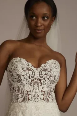 Lace Sheer Beaded Bodice Wedding Dress -Kelly Shop SV830 SFTWHTCOCOA SIG PROD11 2106