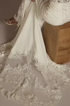 Lace Sheer Beaded Bodice Wedding Dress -Kelly Shop SV830 SFTWHTCOCOA SIG PROD11 2238