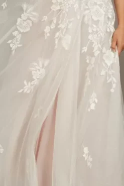 Floral Tulle Wedding Dress With Removable Sleeves -Kelly Shop SWG834 IVYCSHMR SIG PROD9 242