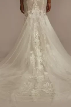 Beaded Lace 3D Floral Plunge Tulle Wedding Dress -Kelly Shop SWG897 IVYBSQCO SIG PROD6 115