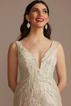 Horsehair Trim Beaded Lace Low Back Wedding Dress -Kelly Shop SWG900 IVYBISQUE SIG PROD4 056