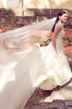 Floral Sequin Feathered Wedding Dress -Kelly Shop SWG938 1 PDP Crop JUNE21 1920x2880