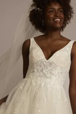 Floral Sequin Feathered Wedding Dress -Kelly Shop SWG938 IVYSTONE SIG PROD4 179