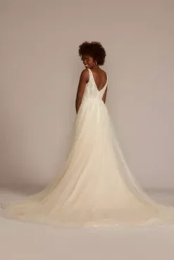 Floral Sequin Feathered Wedding Dress -Kelly Shop SWG938 IVYSTONE SIG PROD4 210