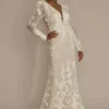 Pouf Shoulder Beaded Sheath Wedding Dress