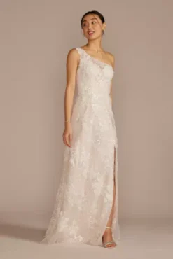 One-Shoulder Beaded Wedding Dress With Overskirt -Kelly Shop SWG951 IVYSTONE SIG PROD3 225 V2