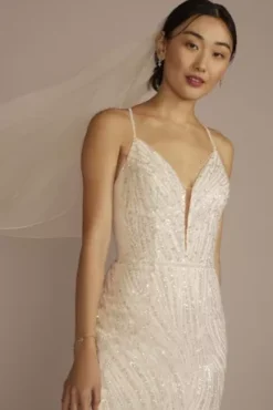 Strappy Back V-Neck Beaded Sheath Wedding Dress -Kelly Shop SWG952 IVYSTONE SIG PROD3 077