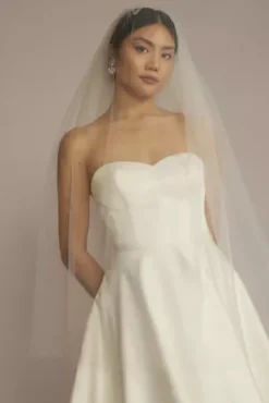 Two Tier Raw-Edge Chapel-Length Veil -Kelly Shop V10004 IVORY VLS OM PROD3 003