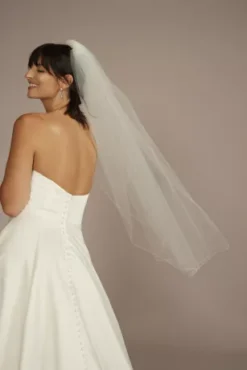 Micro-Beaded Edge Mid-Length Veil