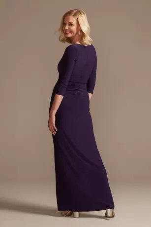 Three-Quarter Sleeve Wrap Front Sheath Gown 2 Three-Quarter Sleeve Wrap Front Sheath Gown - Image 2