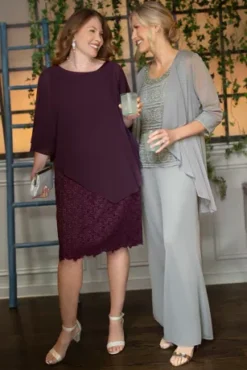 Short Lace Sheath Dress With Asymmetrical Capelet -Kelly Shop WBM2580 PDP Crop JULY12 1920x2880