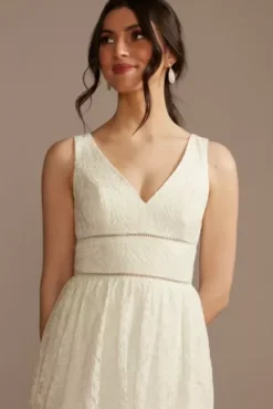 V-Neck Lace Short Sheath Party Dress -Kelly Shop WBM2612 IVORY PARTY PROD4 051