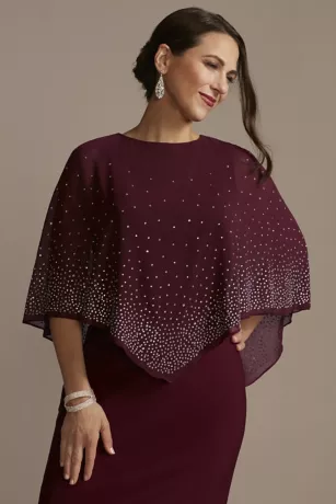 Jersey Cape Gown With Sparkle Embellishment 2 Jersey Cape Gown With Sparkle Embellishment - Image 2