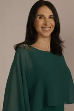 Short Embellished Capelet Sheath Dress 5 Short Embellished Capelet Sheath Dress -Kelly Shop WBM2644RW GEM MOB PROD7 151