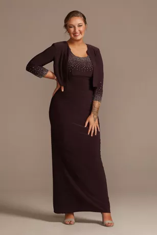 Jersey Tank Dress With Sparkle Embellished Jacket 1 Jersey Tank Dress With Sparkle Embellished Jacket