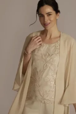 Straight Leg Embroidered Chiffon Three Piece Set 8 Straight Leg Embroidered Chiffon Three Piece Set -Kelly Shop WBM2990 CHAMP MOB PROD3 083