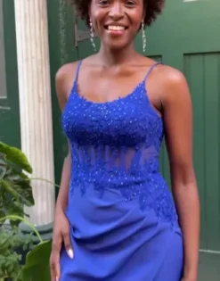 Sheath Crepe Gown With Embellished Corset Bodice -Kelly Shop WBM3017 PDP