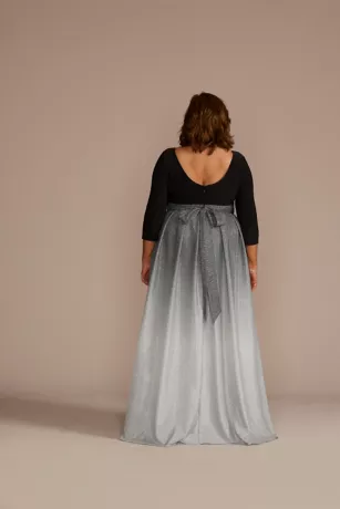 Plus Size Ombre Sparkle Metallic Ball Gown 2 Plus Size Ombre Sparkle Metallic Ball Gown - Image 2