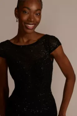 Embellished Illusion Neck Dress 5 Embellished Illusion Neck Dress -Kelly Shop WBM3093 BLACK PRTY PROD3 062