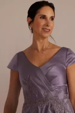 Satin A-Line Gown With Embroidered Waist -Kelly Shop WBM3103 VICTORIANLILAC MOB PROD4 080