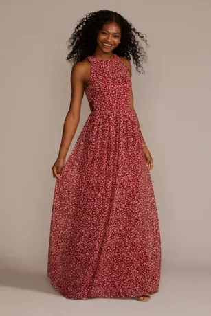 Floral Printed Chiffon A-Line 1 Floral Printed Chiffon A-Line