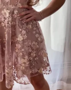 Floral Embroidered Illusion Corset Short A-Line -Kelly Shop WBM3202 PDP