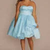 Strapless Sweetheart Damas Organza Ruffle Dress