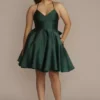 Satin A-Line Damas Dress With Back Bow