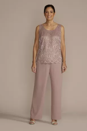 Three Piece Lace Duster Pantsuit Set 4 Three Piece Lace Duster Pantsuit Set - Image 4