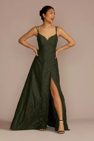 Double Strap Allover Lace A-Line 1 Double Strap Allover Lace A-Line