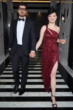 One Shoulder Sequin Sheath With Slit -Kelly Shop WBM3322 PDP Crop JUNE21 1920x2880