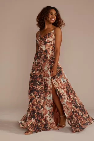 V-Neck Printed Maxi Dress With Slit 1 V-Neck Printed Maxi Dress With Slit