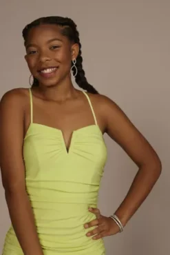 Notch V-Neck Ruched Jersey Sheath -Kelly Shop WBM3473 KEYLIME PRM PROD11 051