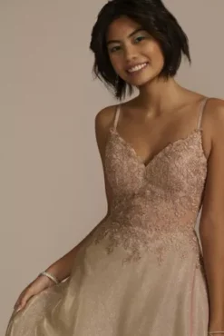 Iridescent Ball Gown With Illusion Lace Applique -Kelly Shop WBM3512 DESERTCORAL PRM PROD9 787 1