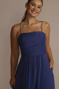 Straight Neck Clip Dot Patterned A-Line 5 Straight Neck Clip Dot Patterned A-Line -Kelly Shop WBM3622 COBALT PRTY PROD10 1627